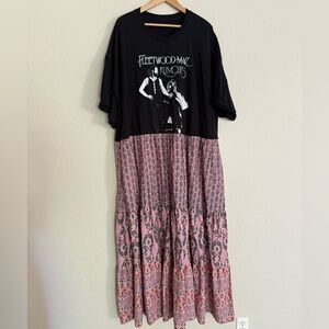 Fleetwood Mac Black & Pink Maxi Dress